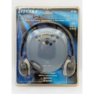 SPECTRA CD Player SP-100 Bass Boost CD-R/RW Compact Disc AC Adaptable Headphones